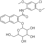 structure of CAS# 94123-05-4, 2-(beta-D-Galactosidoxy)naphthalene-3-carboxylic acid 2,5-dimethoxy-4-chloroanilide;2-(beta-D-Galactosidoxy)naphthol AS-LC; Naphthol AS-LC beta-D-galactoside
