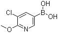 结构式 CAS# 942438-89-3, 5-氯-6-甲氧基吡啶-3-硼酸