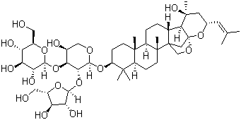 structure of CAS# 94443-88-6, Bacopaside VII;(3beta,16beta,23R)-16,23:16,30-diepoxy-20-hydroxydammar-24-en-3-yl O-alpha-L-arabinofuranosyl-(1-2)-O-[beta-D-glucopyranosyl-(1-3)]-alpha-L-arabinopyranoside