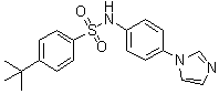structure of CAS# 945526-43-2, 4-(1,1-Dimethylethyl)-N-[4-(1H-imidazol-1-yl)phenyl]benzenesulfonamide;ISCK 03
