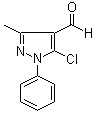 structure of CAS# 947-95-5, 5-Chloro-3-methyl-1-phenylpyrazole-4-carboxaldehyde
