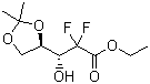 structure of CAS# 95058-92-7, Ethyl (3R,S)-2,2-difluoro-3-hydroxy-3-(2,2-dimethyldioxolan-4-yl)propionate;3-(2,2-Dimethyl[1,3]dioxolan-4-yl)-2,2-difluora-3-hydroxy-propionic acid ethyl ester