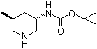 structure of CAS# 951163-61-4, N-[(3S,5S)-5-Methyl-3-piperidinyl]carbamic acid tert-butyl ester