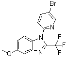 structure of CAS# 951238-11-2, 1-(5-Bromo-2-pyridinyl)-5-methoxy-2-(trifluoromethyl)-1H-benzimidazole