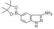 structure of CAS# 953411-16-0, 5-(4,4,5,5-Tetramethyl-1,3,2-dioxaborolan-2-yl)-1H-indazol-3-amine