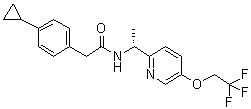 结构式 CAS# 953778-63-7, 4-环丙基-N-[(1R)-1-[5-(2,2,2-三氟乙氧基)-2-吡啶基]乙基]苯乙酰胺