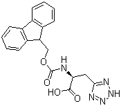 structure of CAS# 954147-35-4, (alphaS)-alpha-[[(9H-Fluoren-9-ylmethoxy)carbonyl]amino]-2H-tetrazole-5-propanoic acid