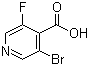 结构式 CAS# 955372-86-8, 3-溴-5-氟-4-吡啶羧酸