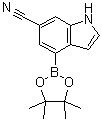 结构式 CAS# 955979-23-4, 4-(4,4,5,5-四甲基-1,3,2-二氧硼杂环戊烷-2-基)-1H-吲哚-6-甲腈