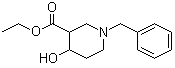 structure of CAS# 956010-25-6, 4-Hydroxy-1-(phenylmethyl)-3-piperidinecarboxylic acid ethyl ester