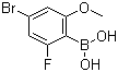 structure of CAS# 957035-32-4, 4-Bromo-2-fluoro-6-methoxyphenylboronic acid