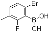 structure of CAS# 957061-15-3, 6-Bromo-2-fluoro-3-methylphenylboronic acid
