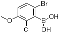 结构式 CAS# 957062-55-4, 6-溴-2-氯-3-甲氧基苯硼酸