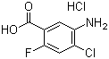 结构式 CAS# 957120-34-2, 5-氨基-4-氯-2-氟苯甲酸盐酸盐