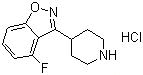 structure of CAS# 95742-19-1, 6-Fluoro-3-(4-piperidine)-1,2-benzoisoxazole hydrochloride;4-Fluoro-3-(4-piperidinyl)-1,2-benzisoxazole monohydrochloride