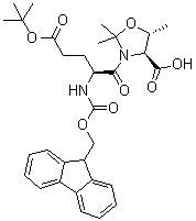 结构式 CAS# 957780-56-2, (gammaS,4S)-4-羧基-gamma-[[芴甲氧羰基]氨基]-2,2,5-三甲基-delta-氧代-3-恶唑烷戊酸叔丁酯