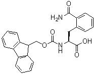结构式 CAS# 959583-60-9, (2S)-3-(2-氨基甲酰苯基)-2-(芴甲氧羰基氨基)丙酸