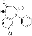 structure of CAS# 963-39-3, Demoxepam;7-Chloro-5-phenyl-1,3-dihydro-2H-1,4-benzodiazepine-2-one 4-oxide