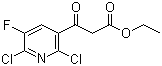 结构式 CAS# 96568-04-6, 2,6-二氯-5-氟烟酰乙酸乙酯; 氟氯烟酸酯