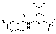 结构式 CAS# 978-62-1, IMD 0354; N-[3,5-双(三氟甲基)苯基]-5-氯-2-羟基苯甲酰胺