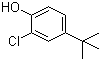 结构式 CAS# 98-28-2, 2-氯-4-叔丁基苯酚