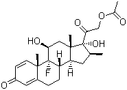 结构式 CAS# 987-24-6, 醋酸倍他米松; 16beta-甲基-11beta,17alpha,21-三羟基-9alpha-氟-孕甾-1,4-二烯-3,20-二酮-21-醋酸酯
