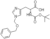 结构式 CAS# 99310-01-7, N-叔丁氧羰基-N'-苄氧甲基-D-组氨酸